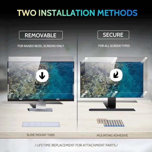 2 Pack 28 Privacy Screen Computer Monitor 16:9 Aspect Ratio Eye Protection black - Picture 3 of 8